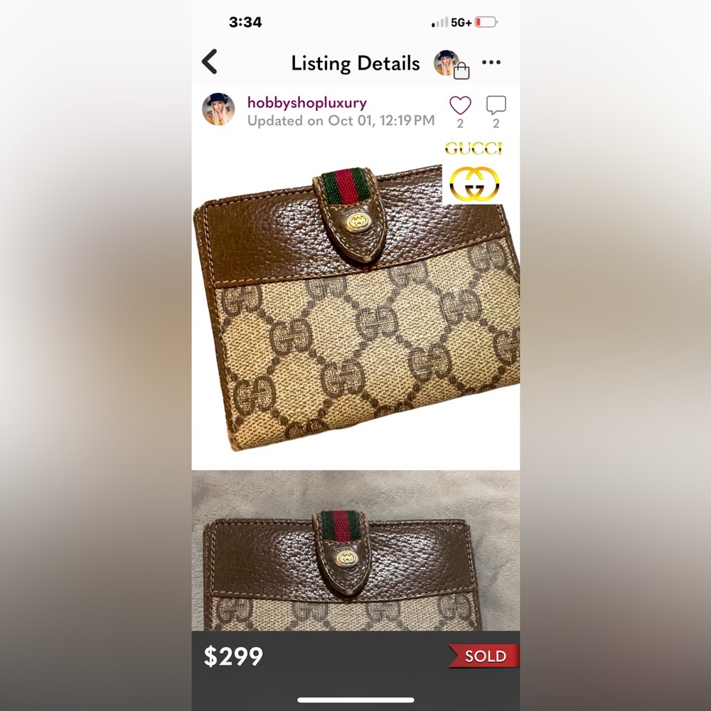 Gucci - Wallet - Vintage GG Logo Supreme Monogram Limited Edition Sherry Line - Picture 16 of 16